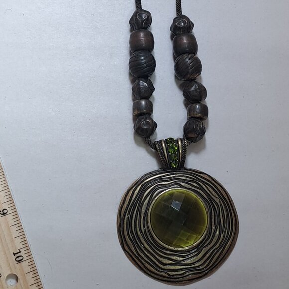 Necklace Bohemian large Stone. beaded - Picture 2 of 6